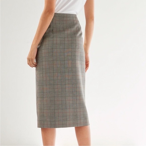 Aritzia Babaton Billy Midi Skirt in Grey Plaid - Picture 6 of 8
